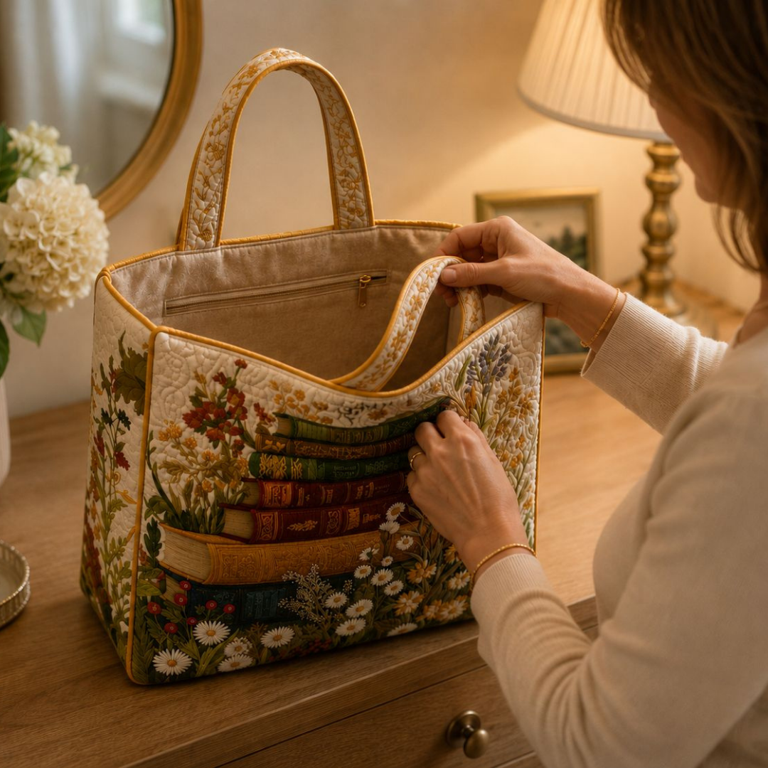 Bolso Tote Acolchado - Patrón Floral