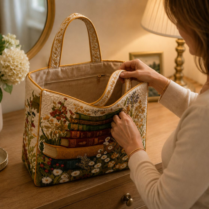 Bolso Tote Acolchado - Patrón Floral