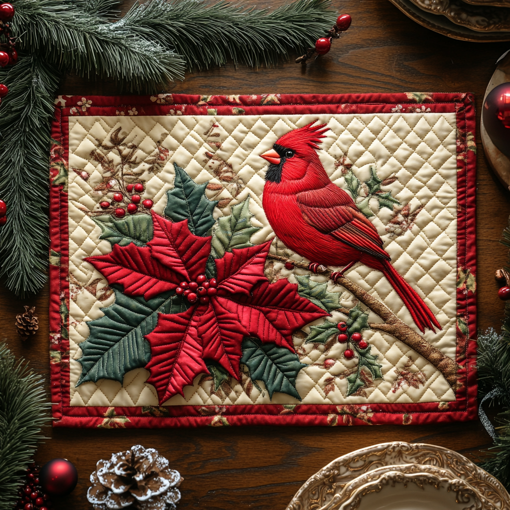 Mantel Individual de Cardenal de Nieve