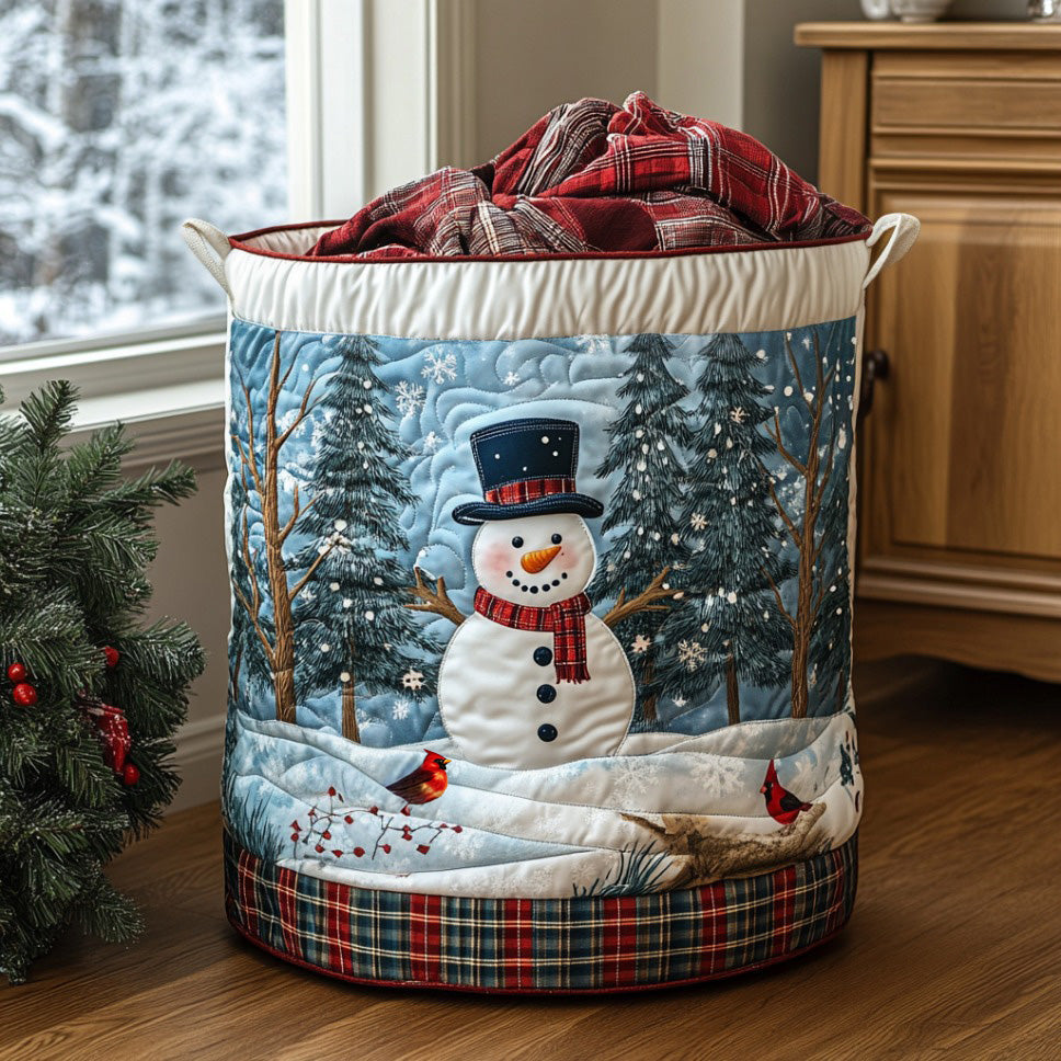 Cesta de Ropa Acolchada de Navidad