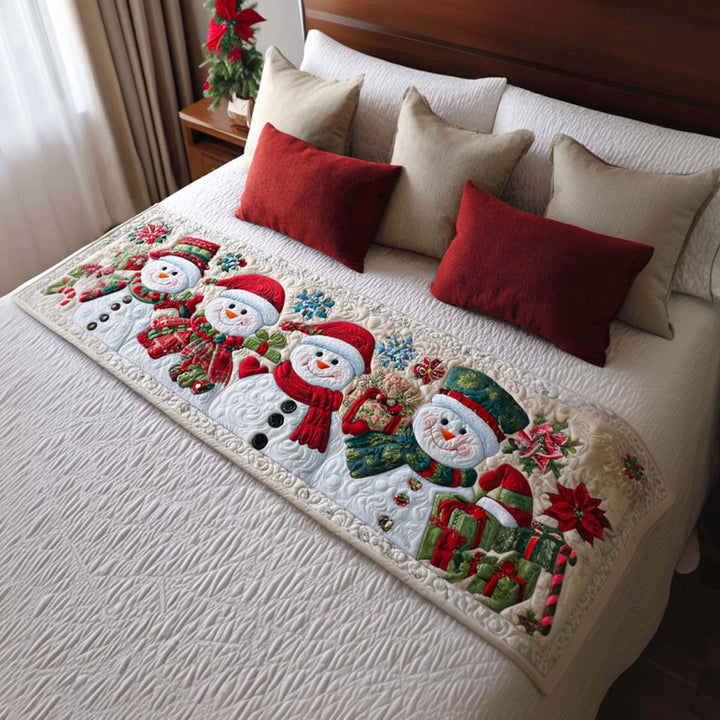 Caminito de Cama Acolchado de Muñeco de Nieve