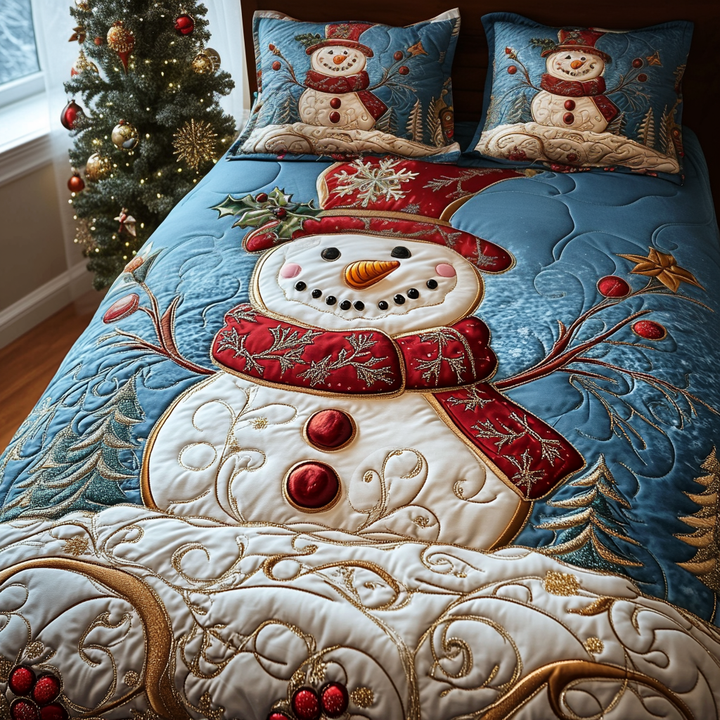 Juego de Ropa de Cama Acolchado de 3 Piezas Nieve Alegre