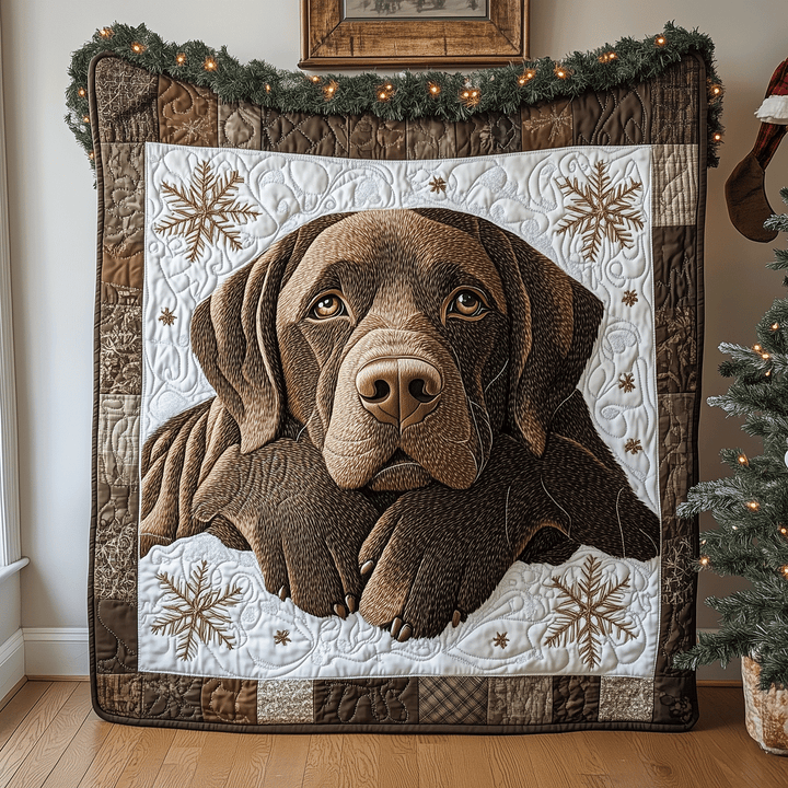 Manta Acolchada de Labrador Chocolate Nevado