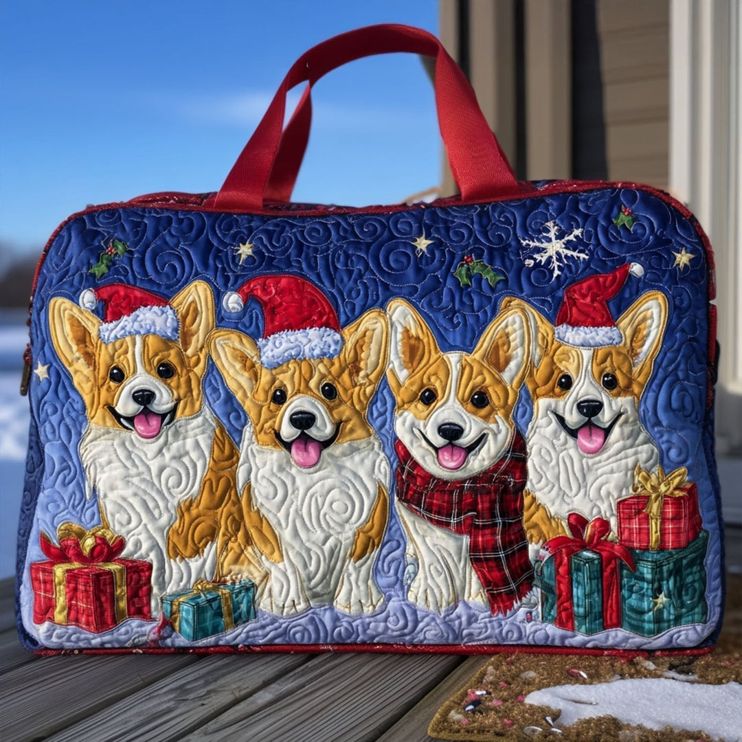 Bolsa de Viaje Acolchada con Huellas de Nieve