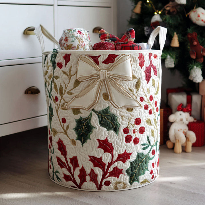 Cesta de Ropa Acolchada de Navidad