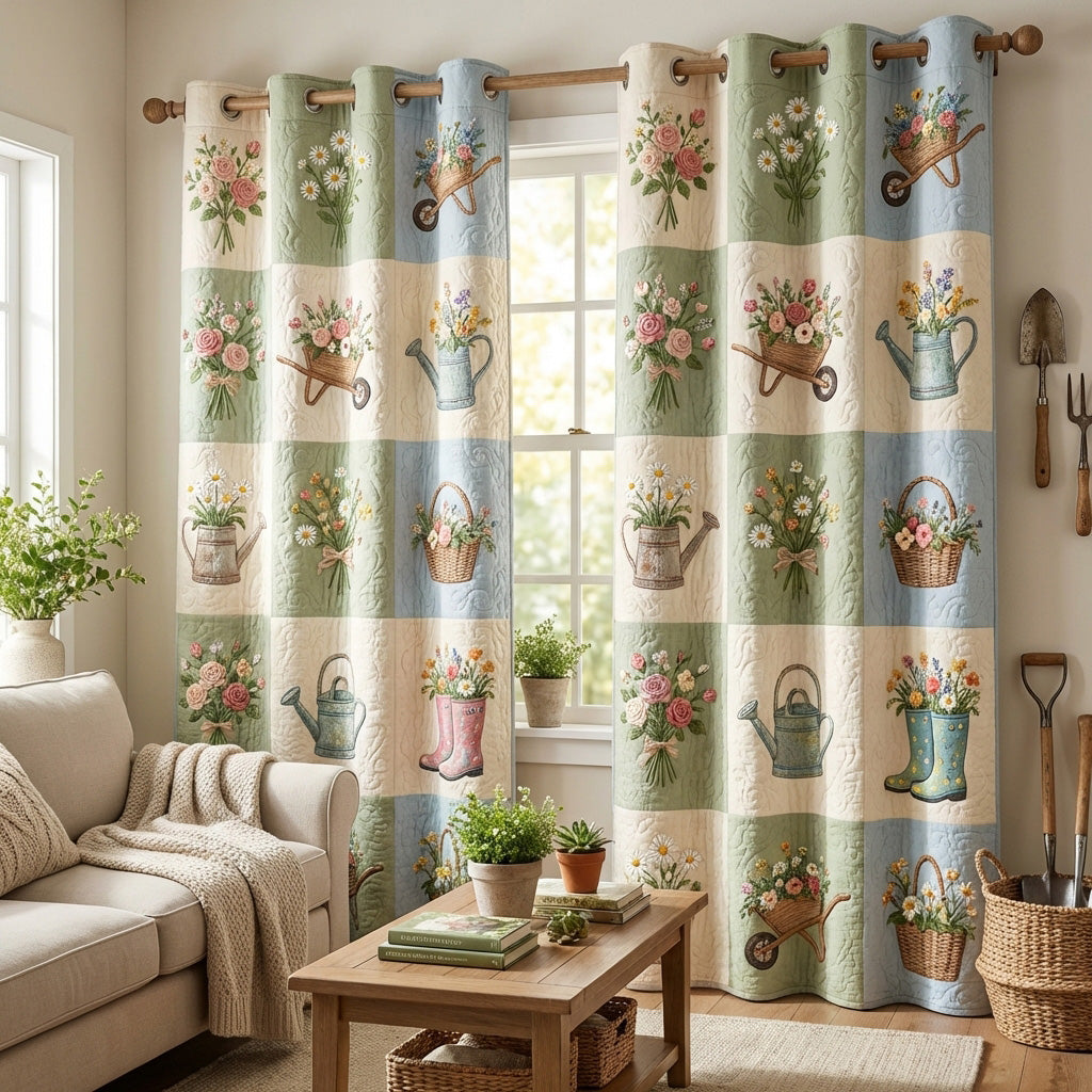 Cortinas Acolchadas de Jardín de Primavera