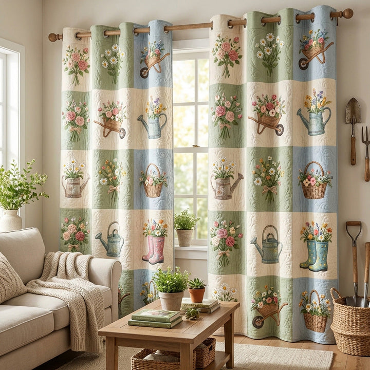Cortinas Acolchadas de Jardín de Primavera