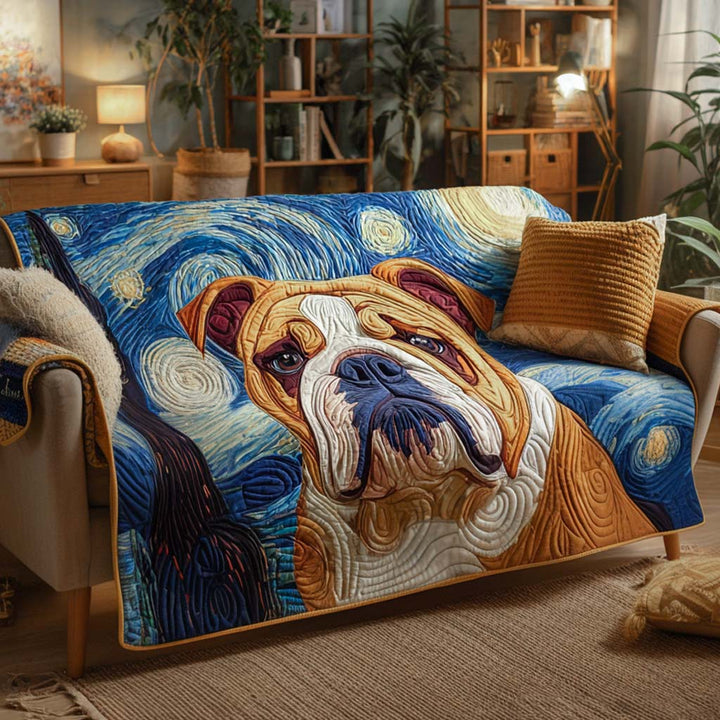 Funda de Sofá Acolchada Bulldog Estrellado