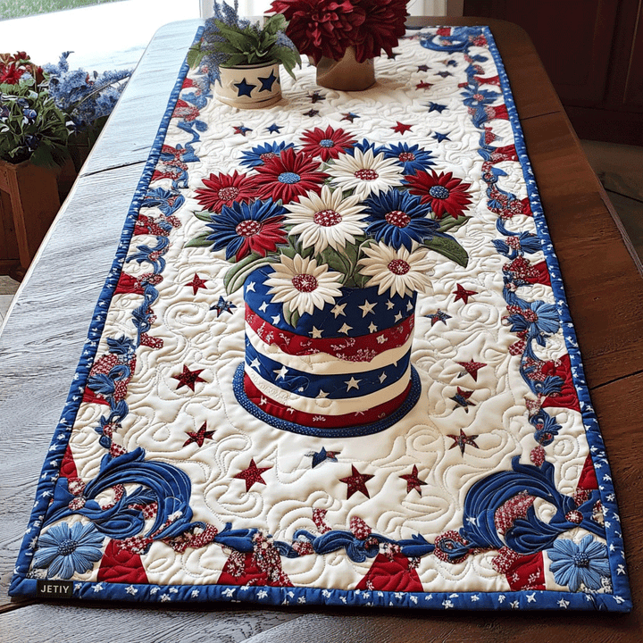 Caminito de Mesa Acolchado Estrellas en Flor