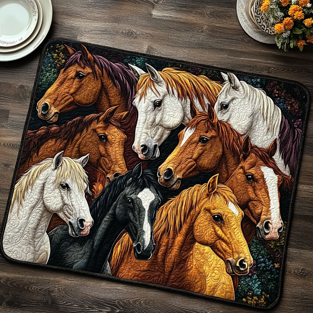Impresionante Mantel Ecuestre de Caballo Acolchado