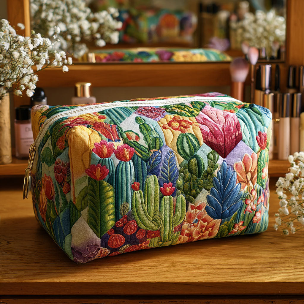 Bolsa de Maquillaje Acolchada Suculenta