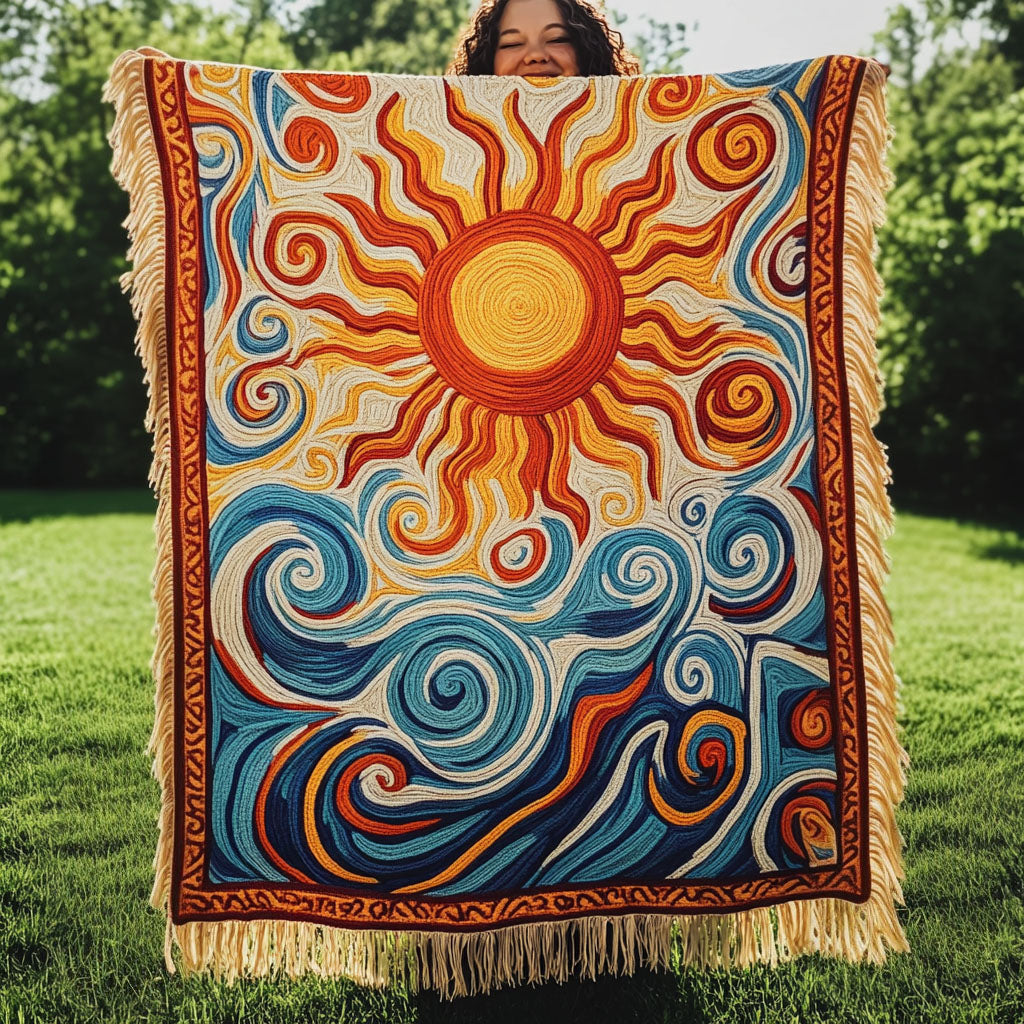 Manta Tejida Sunfire Swirls