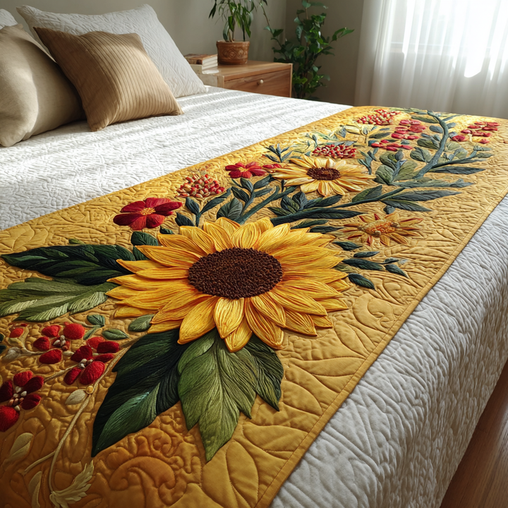 Caminito de Cama Acolchado Girasol