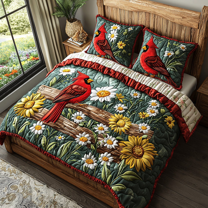 Conjunto de Ropa de Cama Acolchada Cardinal de 3 Piezas