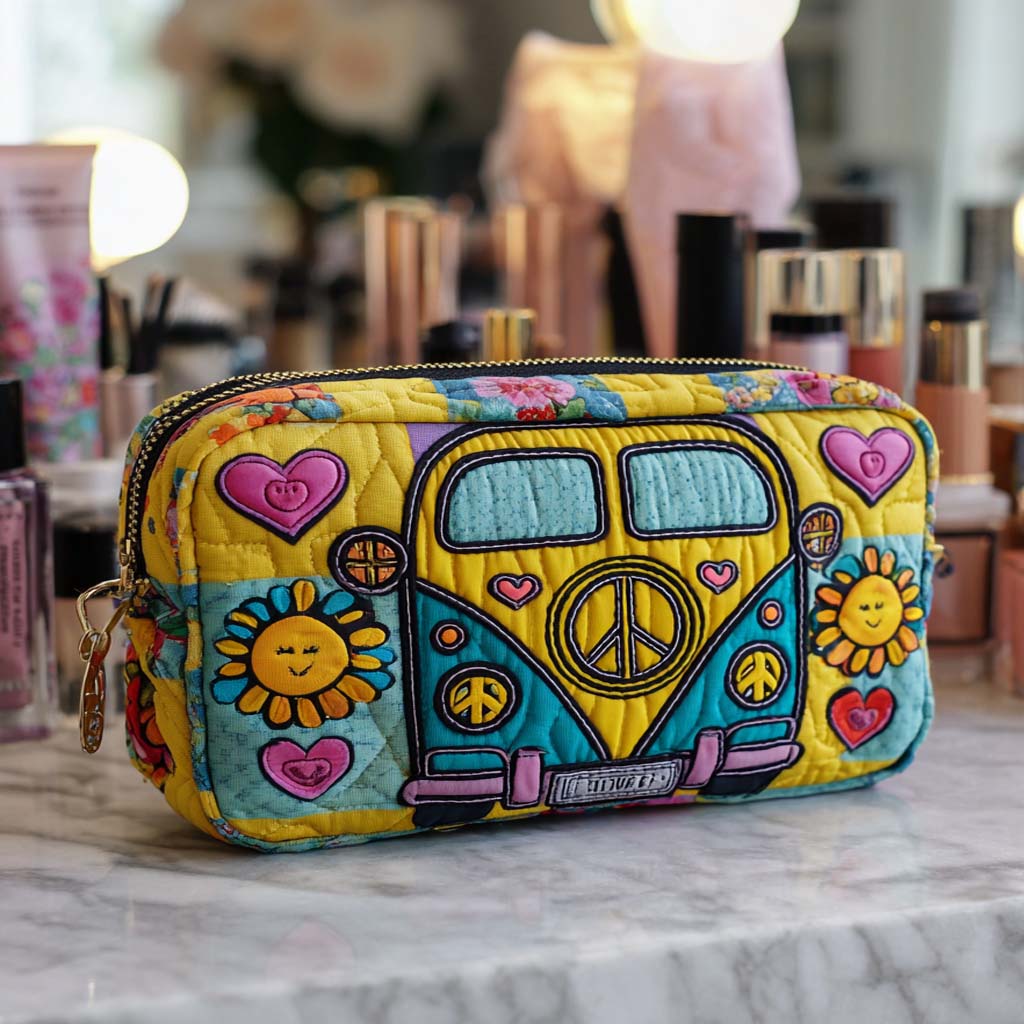 Bolso de Maquillaje Acolchado Sunny Bus Vibes