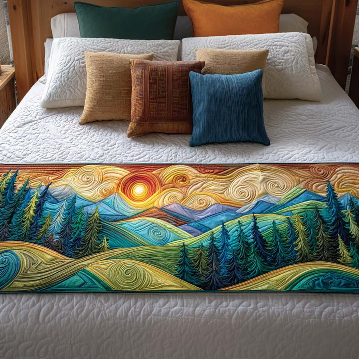 Caminito de Cama Acolchado Sunset Hillscape