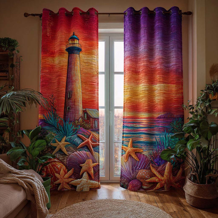 Cortinas Acolchadas Faro al Atardecer