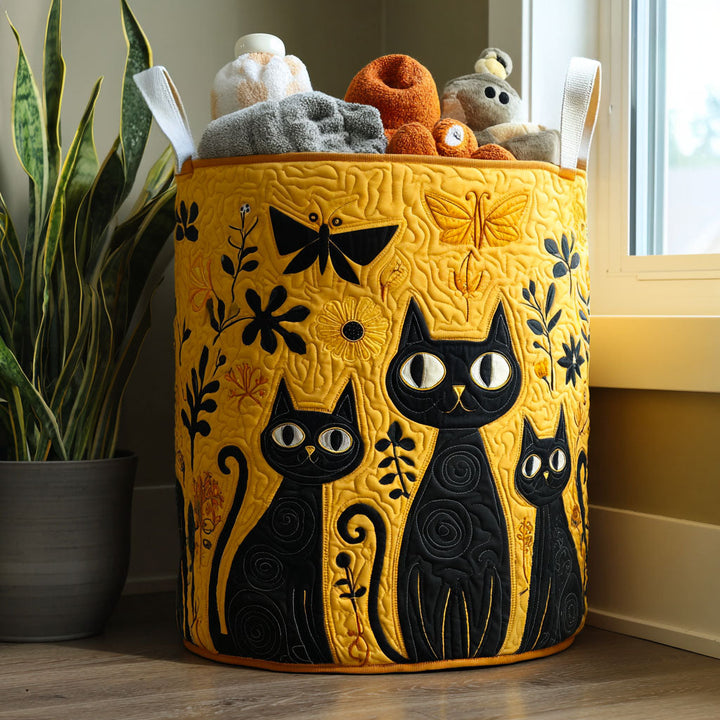 La cesta de lavandería acolchada de gatos