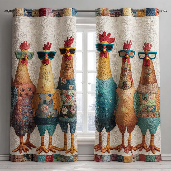 Cortinas Acolchadas de Tres Gallinas de Granja