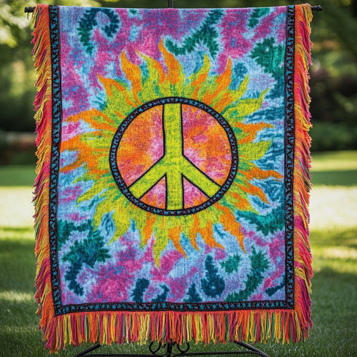 Manta Woven de Paz con Tie Dye