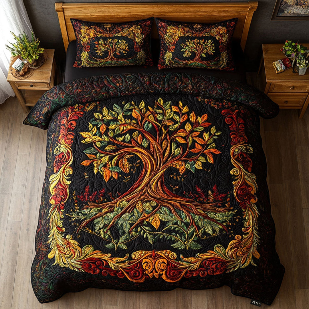 Juego de Ropa de Cama Acolchado de 3 Piezas Árbol de Triunfo