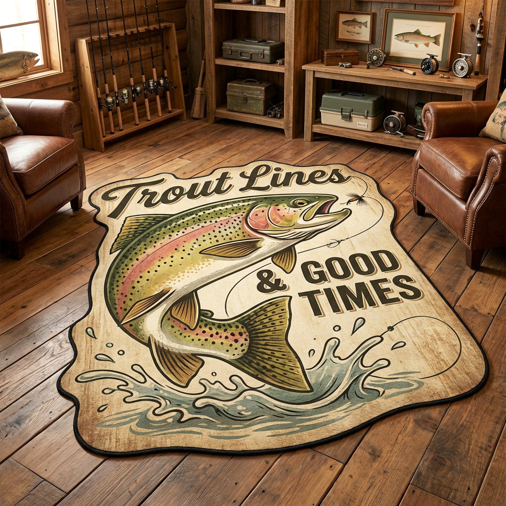 Alfombra de Área de Forma Personalizada Trout Times