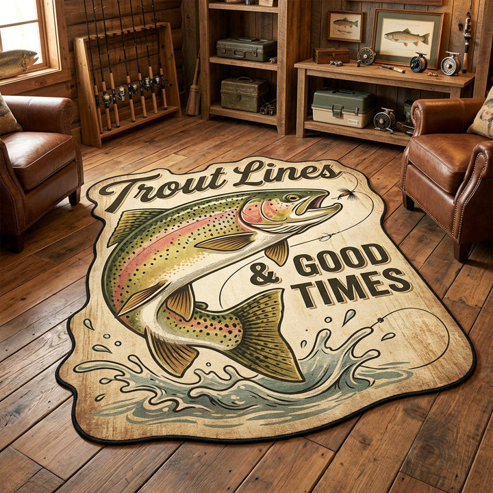 Alfombra de Área de Forma Personalizada Trout Times