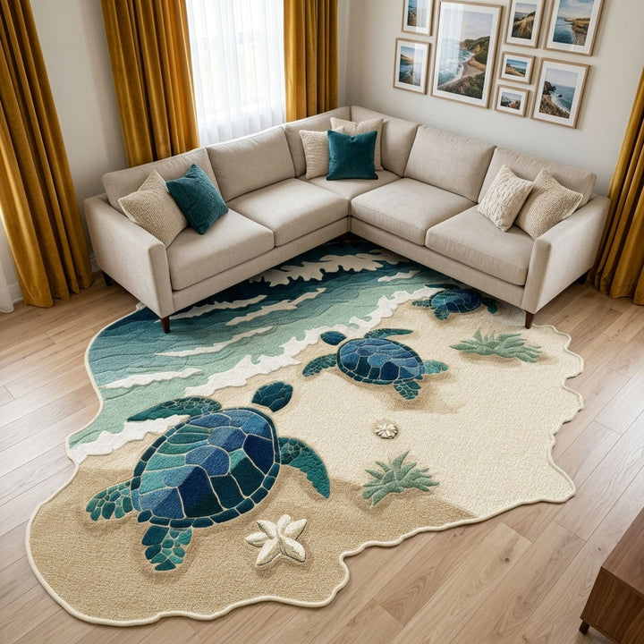 Alfombra de Área de Forma Personalizada Turtle Haven