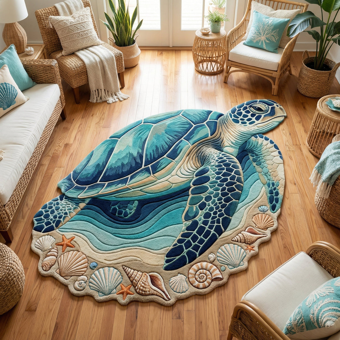 Alfombra de Área en Forma Personalizada Turtle Haven