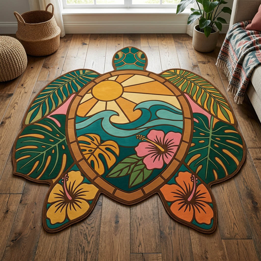 Alfombra de Área de Forma Personalizada Turtle Reef