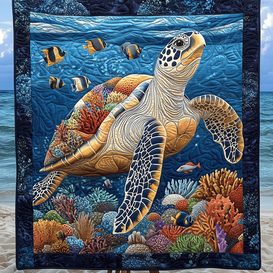 Manta Acolchada de Mareas de Tortuga