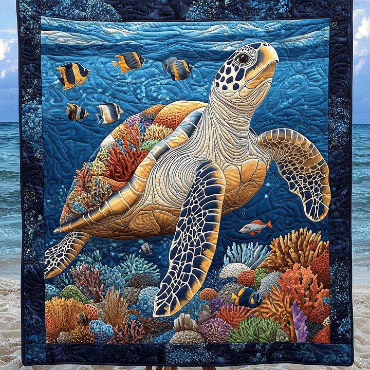 Manta Acolchada de Mareas de Tortuga