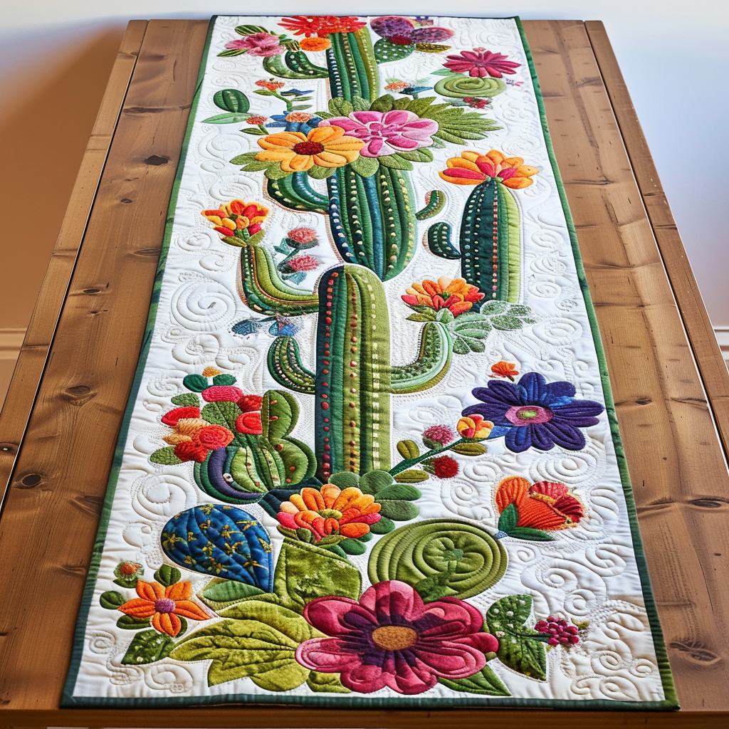 Caminito de Mesa Acolchado Cactus Vibrante