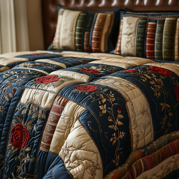 Juego de Ropa de Cama Acolchado Vintage de 3 Piezas