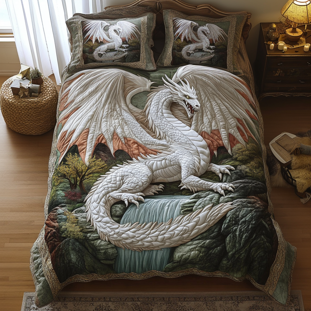 Juego de Ropa de Cama Acolchado de 3 Piezas Dragón