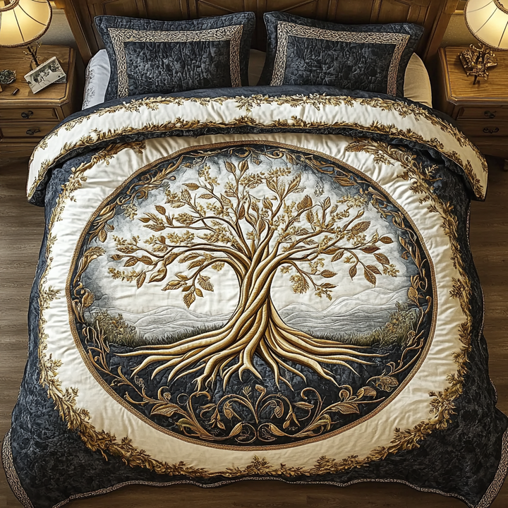Susurros de Vida Juego de Ropa de Cama Acolchado de 3 Piezas