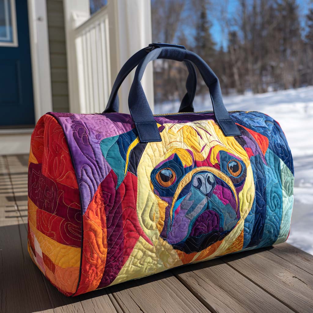 Bolso de Viaje Acolchado de Pug Movido