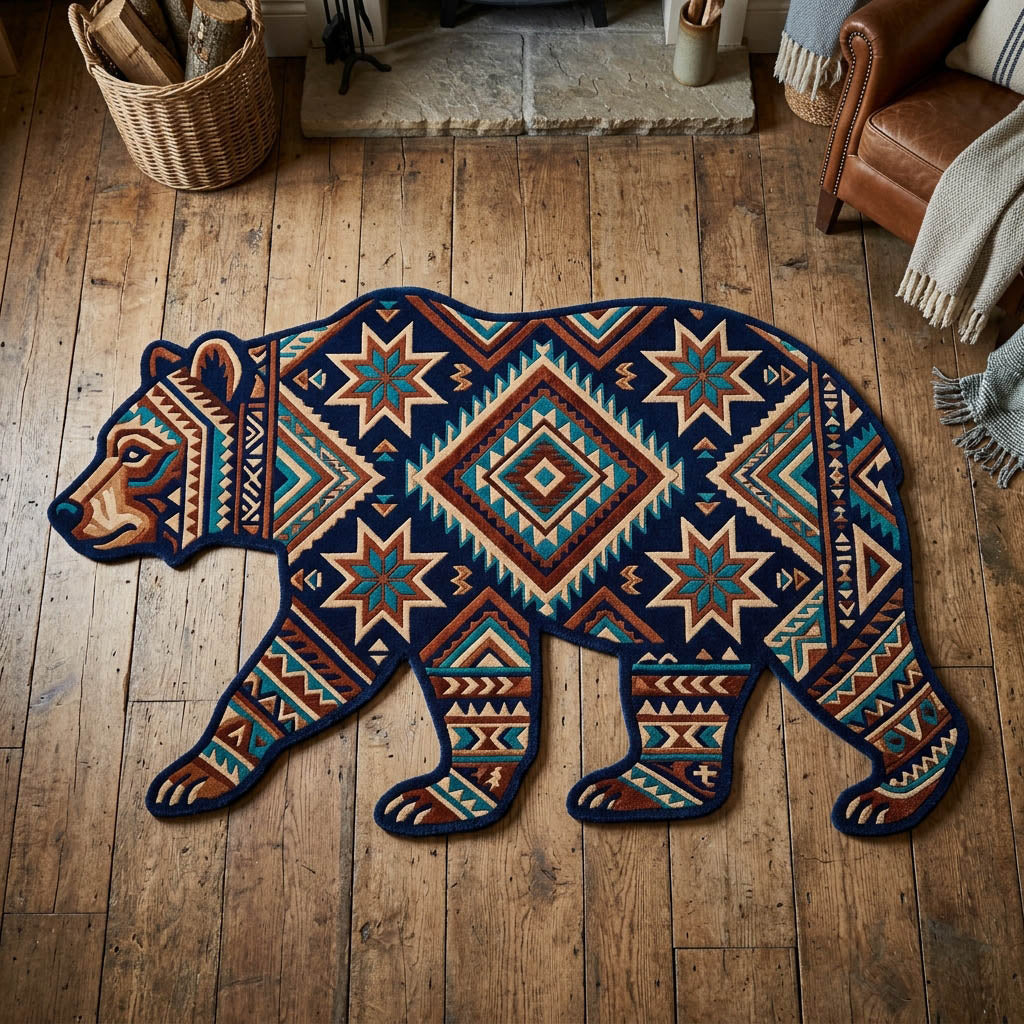 Alfombra de Área Personalizada en Forma de Oso Salvaje