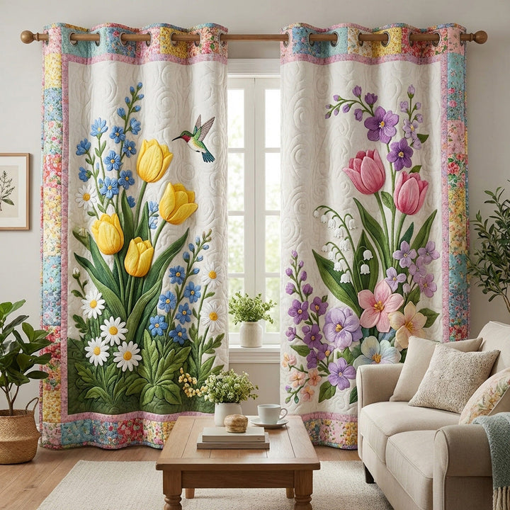 Cortinas Acolchadas de Pradera de Flores Silvestres