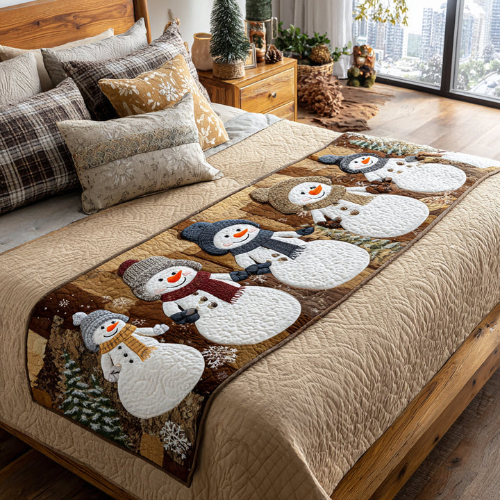 Caminito de Cama Acolchado "Delicia del Muñeco de Nieve"