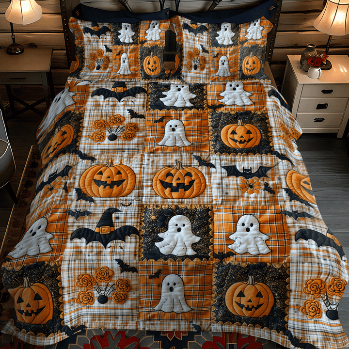 Botas de Bruja Conjunto de Ropa de Cama Acolchado de 3 Piezas para Halloween