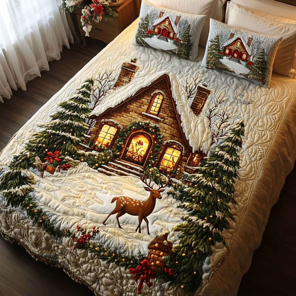 Juego de Ropa de Cama Acolchado de 3 Piezas Woodland Haven