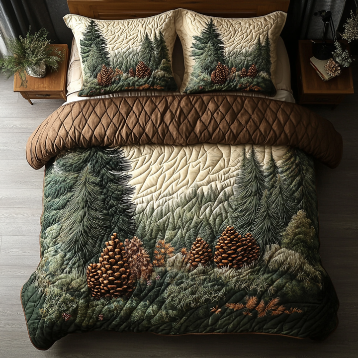 Juego de Ropa de Cama Acolchada de 3 Piezas Woodland Pine