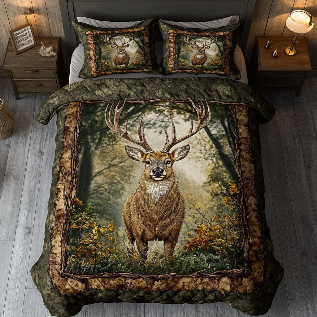 Juego de Ropa de Cama Acolchado de 3 Piezas Woodland Wanderer