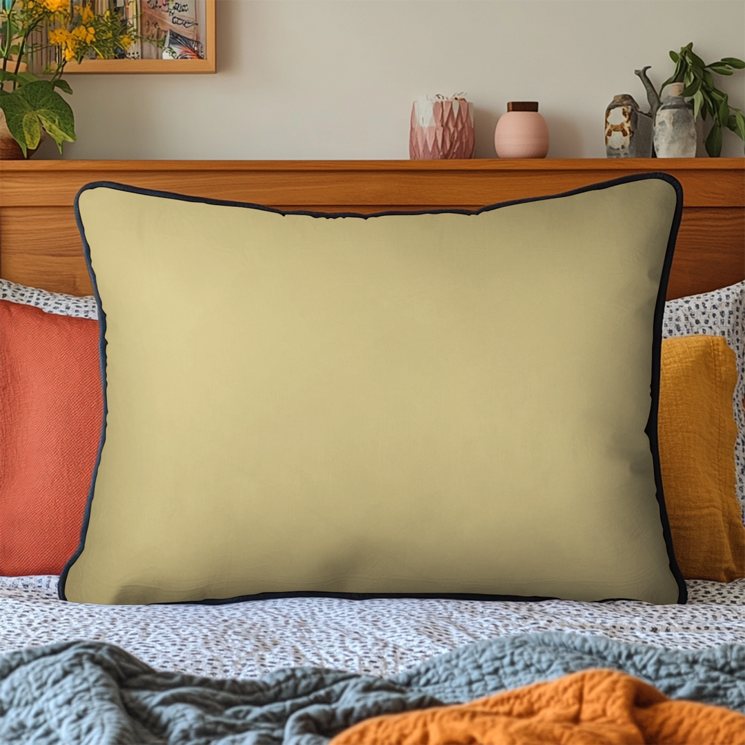 Funda de Almohada de Ropa de Cama Amarilla Acolchada