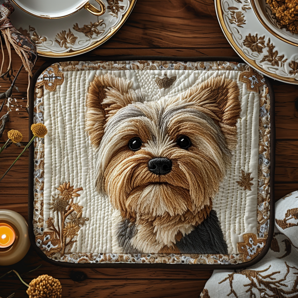 Mantel Individual Acolchado Yorkie
