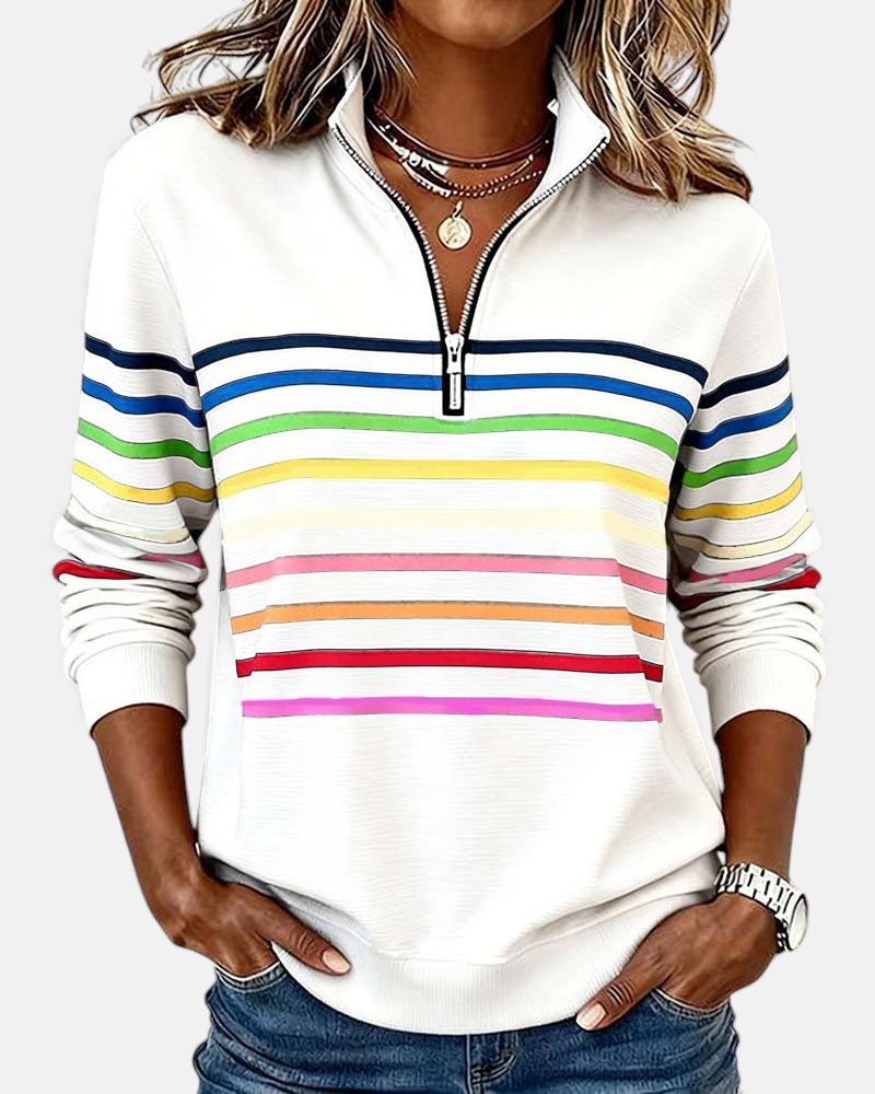 AURELIA | FELPA A RIGHE ZIP