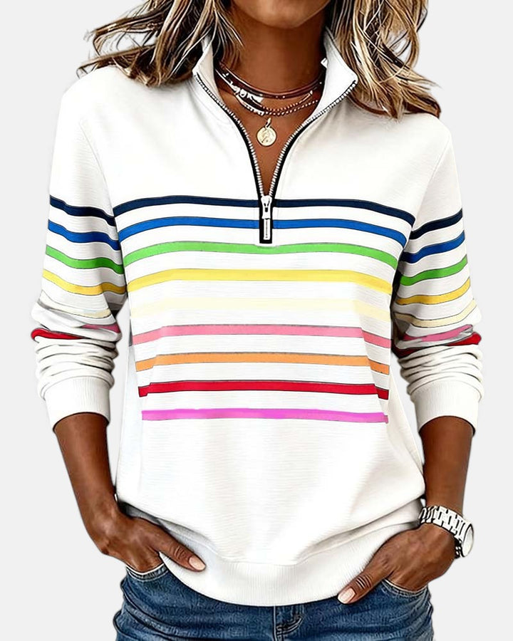 AURELIA | FELPA A RIGHE ZIP