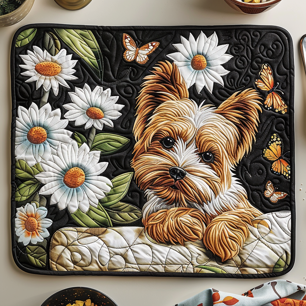 Mantel Individual Acolchado de Amor por los Yorkies