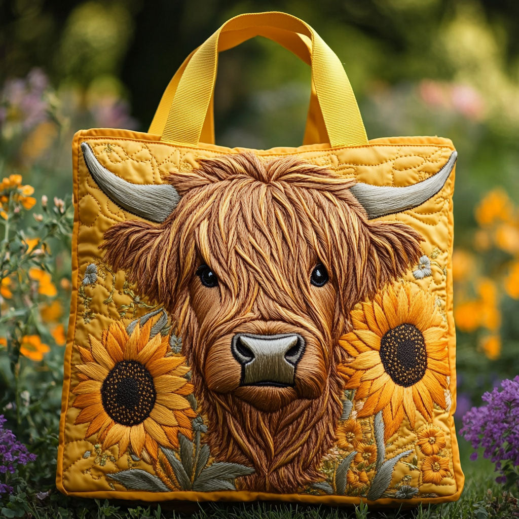 Bolsa Tote Acolchada de Vaca Girasol